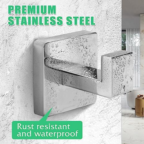 Stainless Steel Heavy Duty Coat Hook Set - Chrome Polished 2-Pack