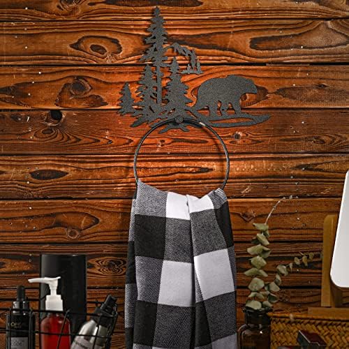 Funrous Bear Towel Ring - Matte Black Bathroom Hardware