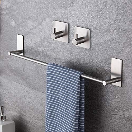 Taozun 16-Inch Self-Adhesive Towel Bar Kit Stainless Steel No Drilling Required