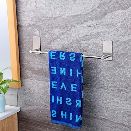 Taozun 16-Inch Self-Adhesive Towel Bar Kit Stainless Steel No Drilling Required